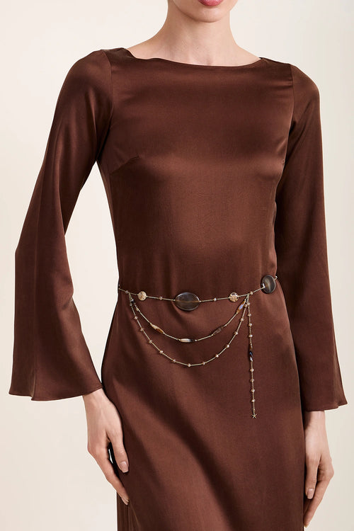 Carmela Sienna Backless Dress