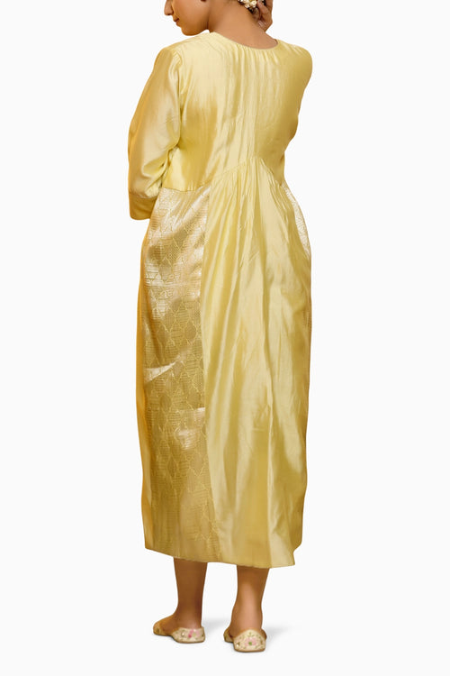 Sehej Yellow Gather Dress