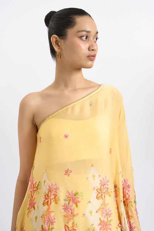 Sunlit One-Shoulder Georgette Set
