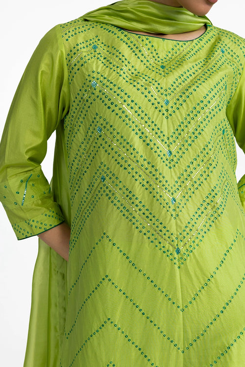 Chevron Bandhani Suit Set