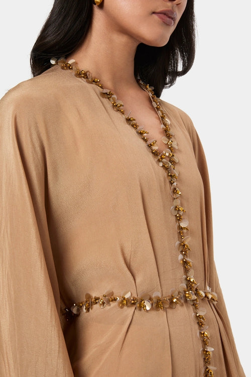 Sand Embellished Kaftan Dress