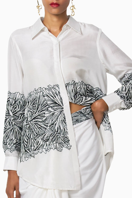Blossom White- Black Shirt With Sam Skirt