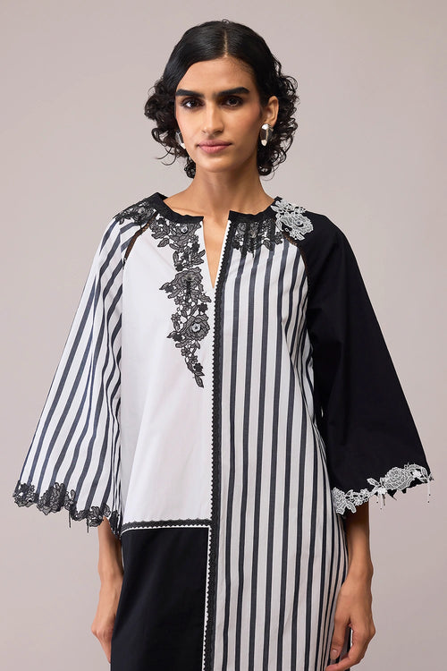 Neesa Black and White Dress