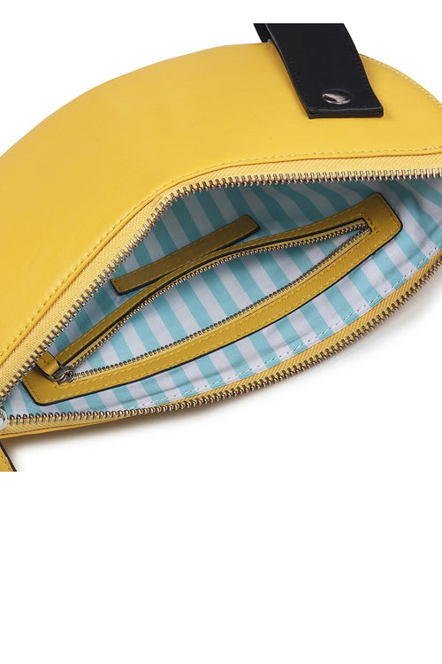 Lussai Yellow Half Moon Clutch Bag