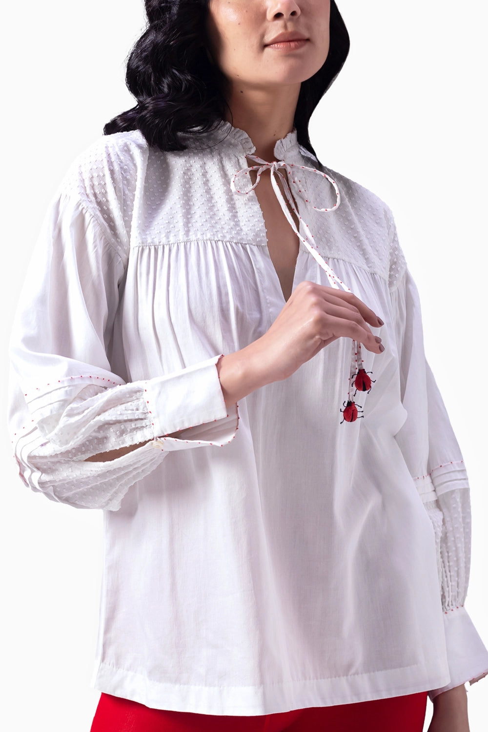Tsuki White Tassel Top