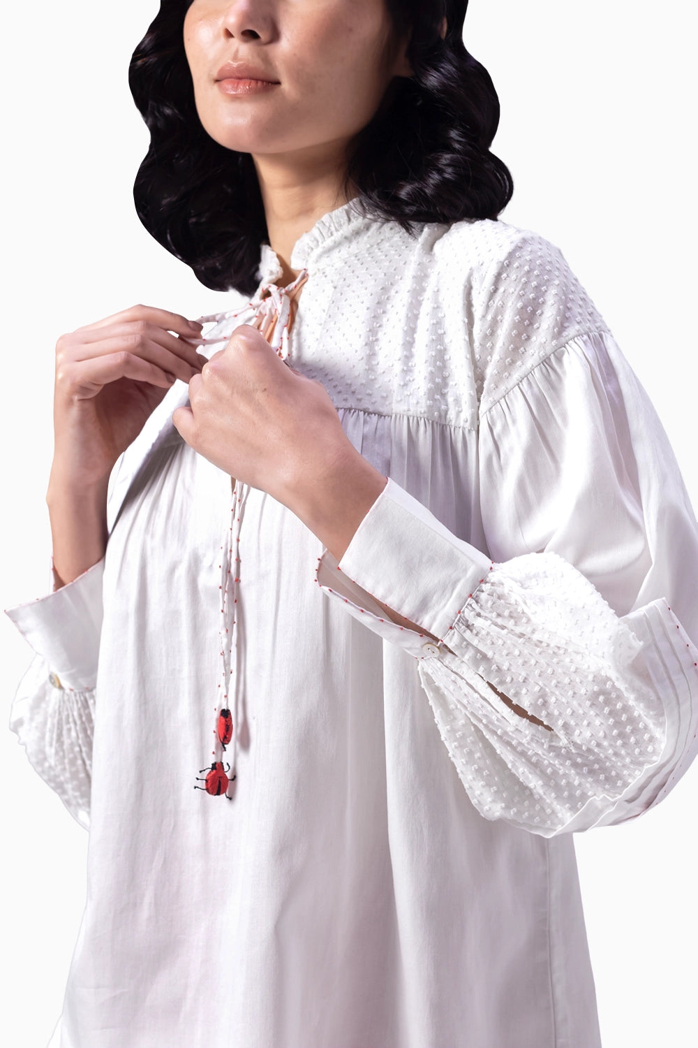 Tsuki White Tassel Top