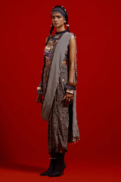 Sadhvi Draped Saree Set