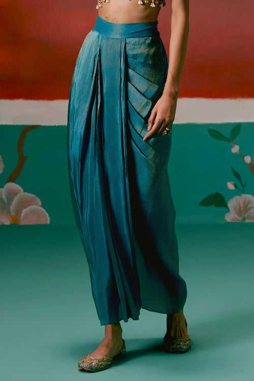 Teal Aztec Blazer Dhoti Set