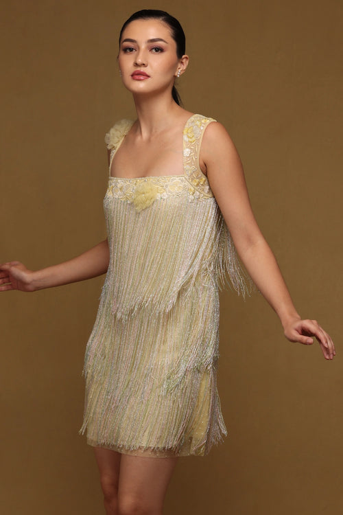 Yellow Fringe Dress