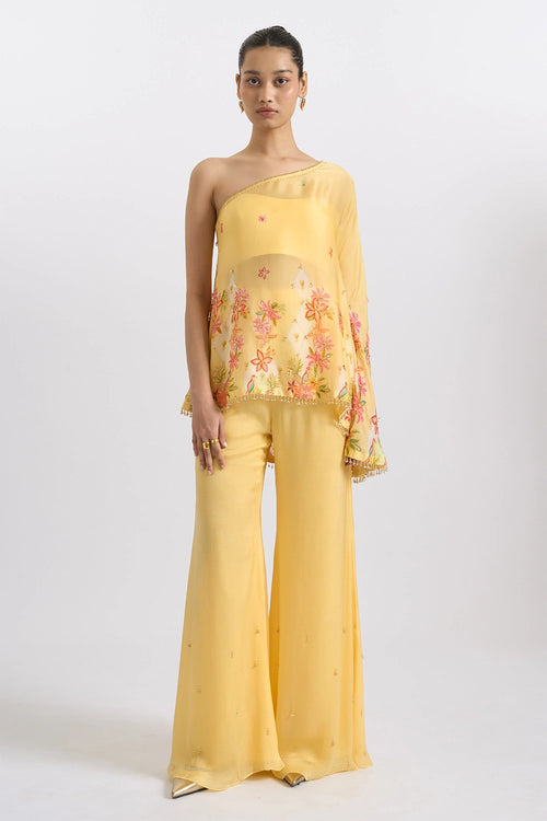 Sunlit One-Shoulder Georgette Set