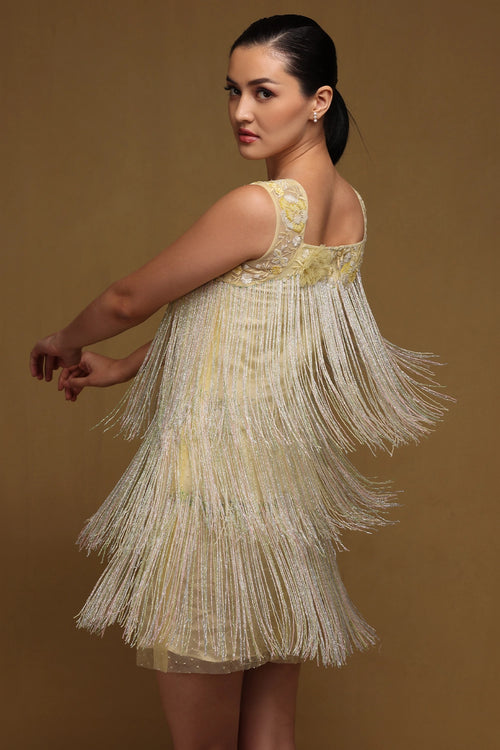 Yellow Fringe Dress