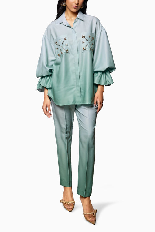 Emerald Elegance Ombre Co-ord