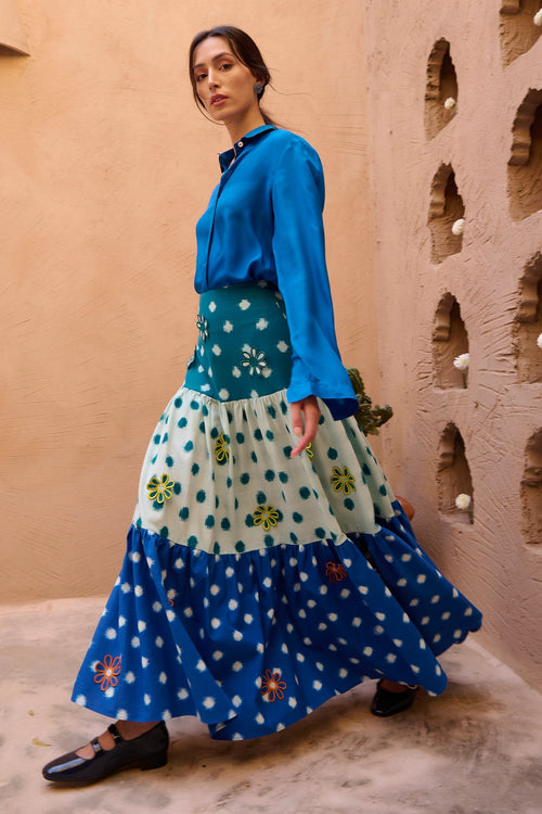 Marine Dot Blue Skirt
