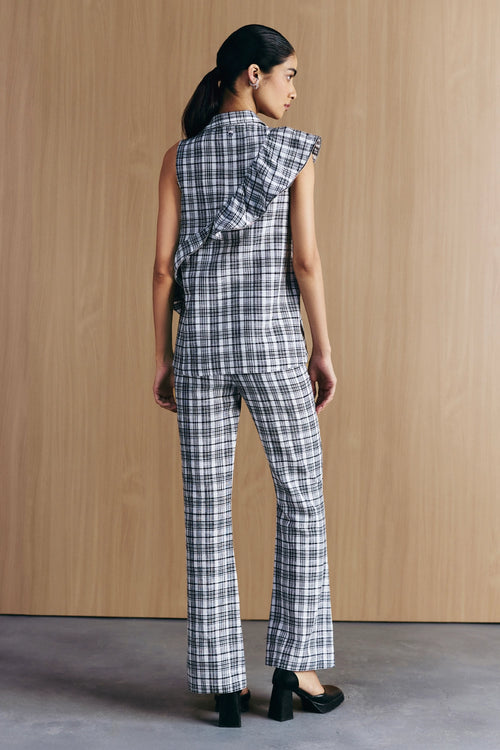 Black & White Check Zipper Frill Coord Set