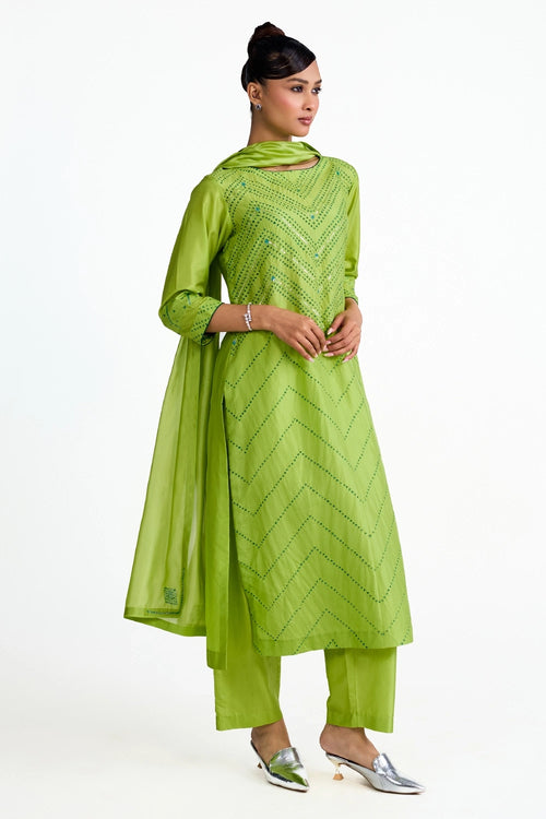 Chevron Bandhani Suit Set