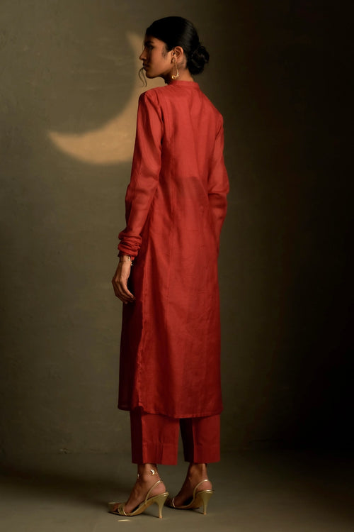 Moonlit Crimson Chaand Anarkali
