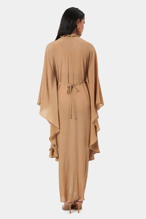 Sand Embellished Kaftan Dress