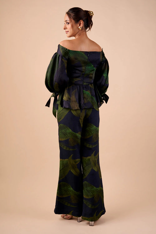 Dark Hue Leaf Co-ord Set