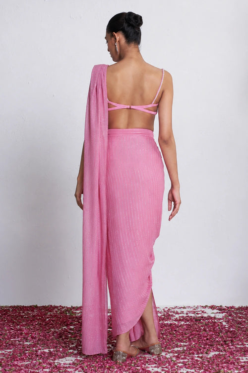 Blush Petals Sari