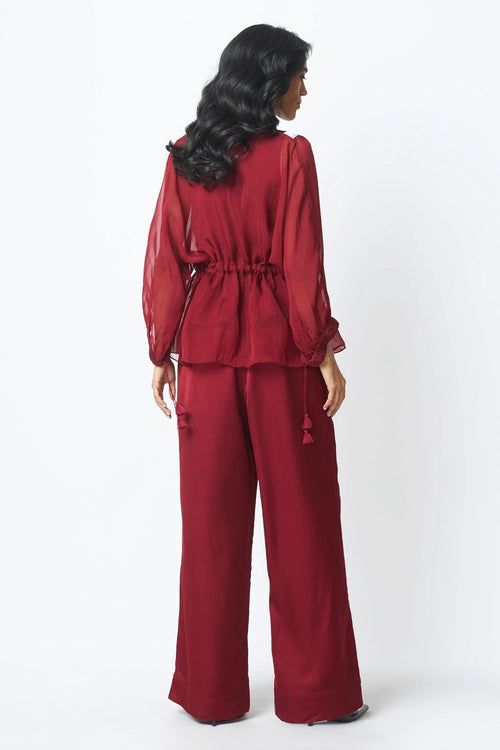 Carla Sheer Tie-up Jacket and Pants
