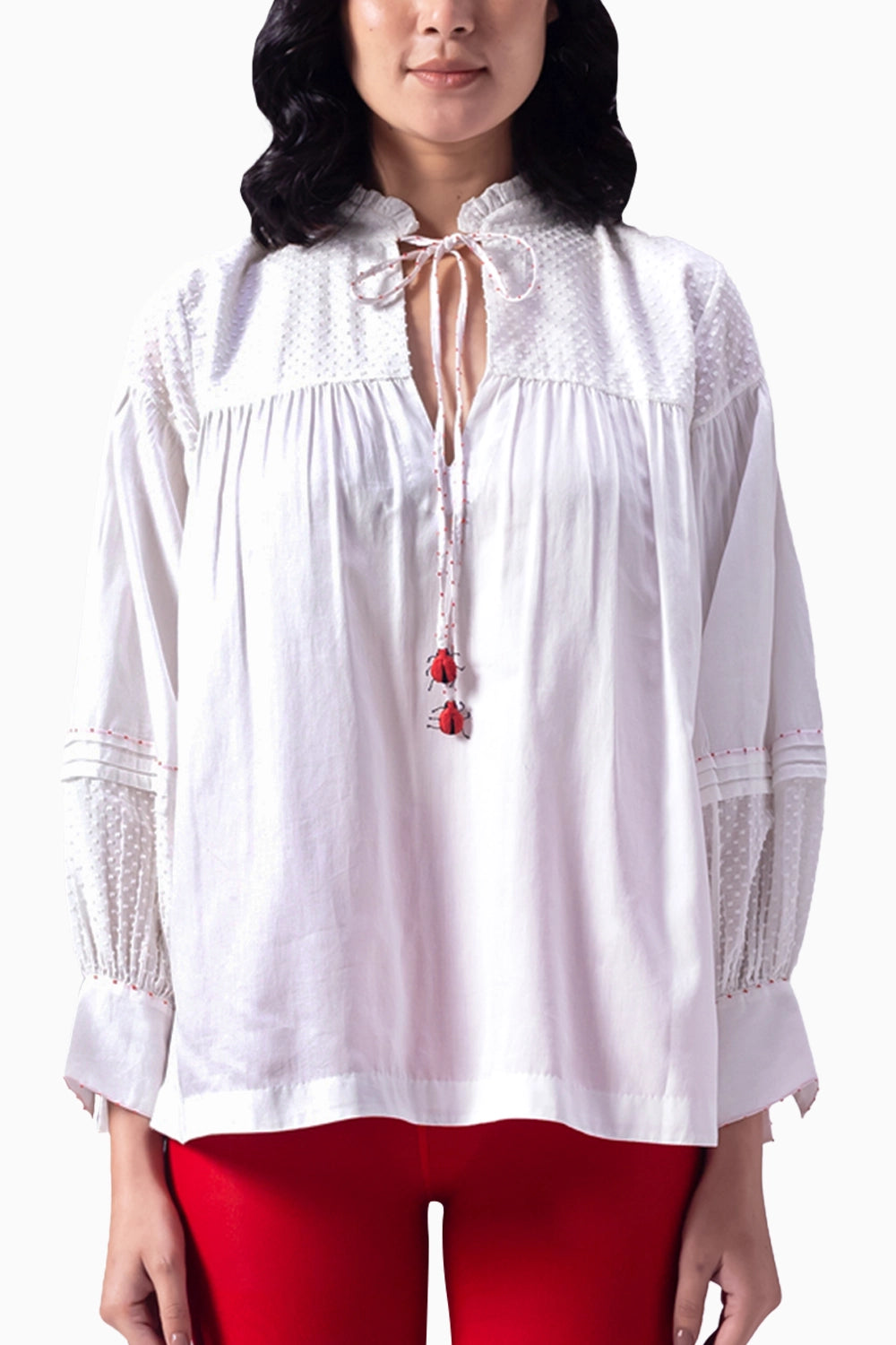 Tsuki White Tassel Top