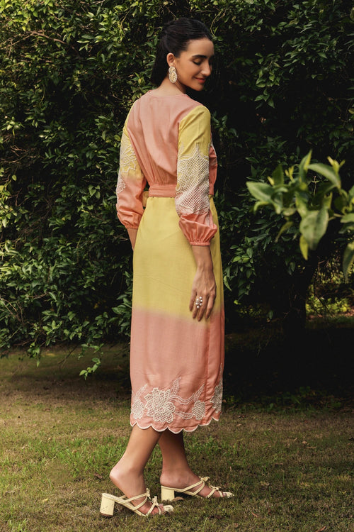 Ombre Wrap Midi Dress