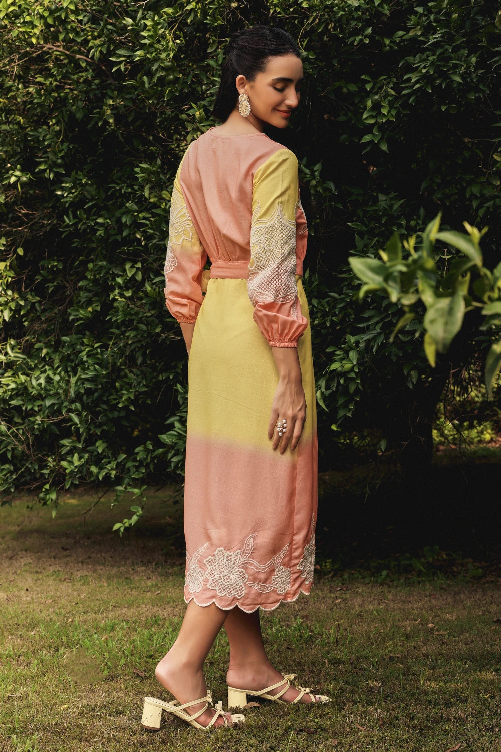 Ombre Wrap Midi Dress