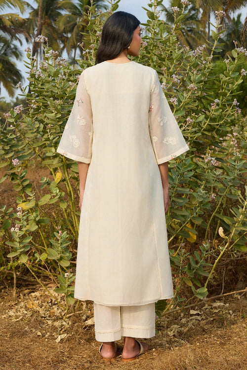 Ivory Thread Embroidered Co-ord Set