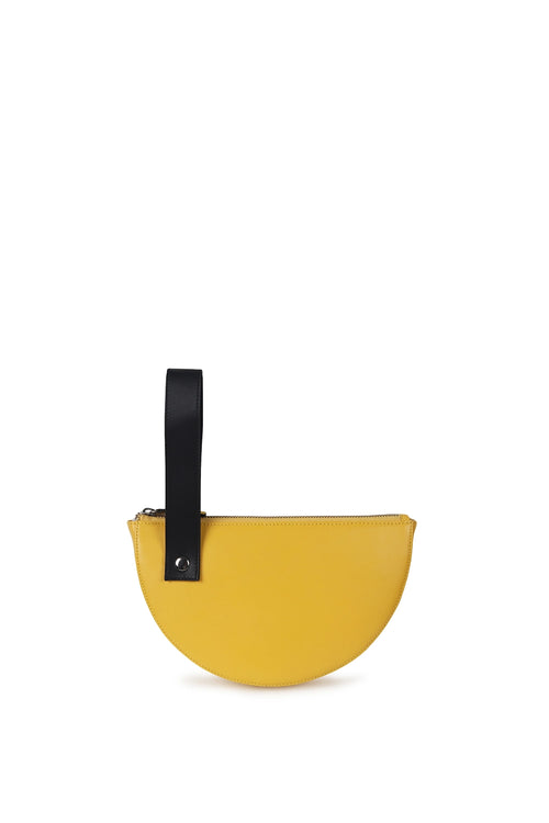Lussai Yellow Half Moon Clutch Bag