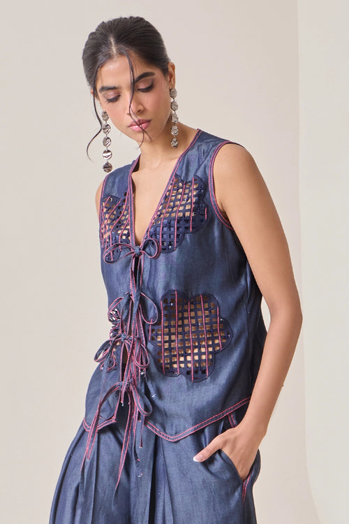 Pink Pop Denim Vest