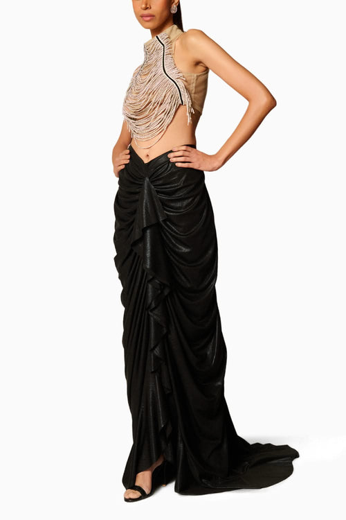 Checkmate Liquid Drape Skirt