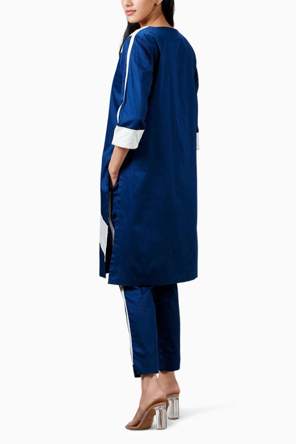 Midnight Blue Stripe Kurta Set