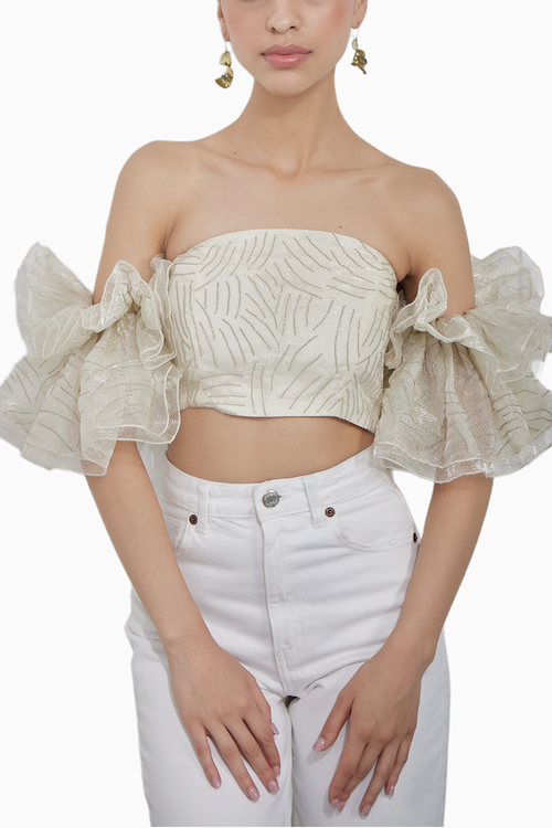 Organza Chain Embroidered Top