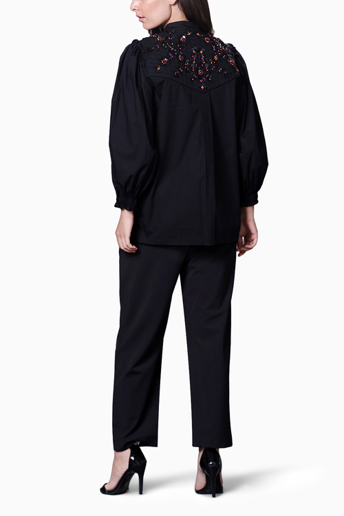 Black Quilted Jacket Style Co-ord Set