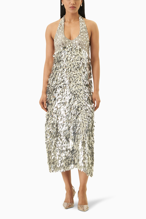 Dua Steel Silver Dress