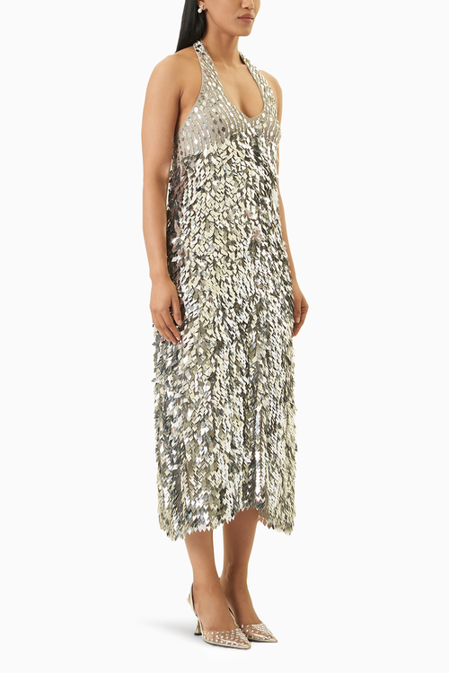 Dua Steel Silver Dress