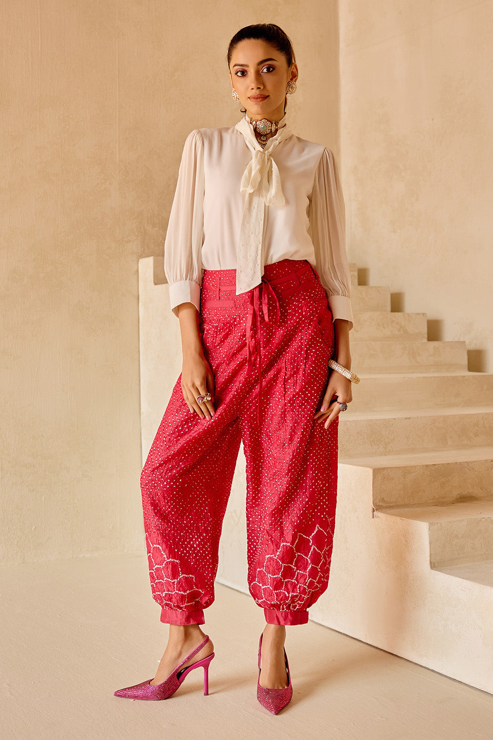 Pink Boho Dhoti Pants