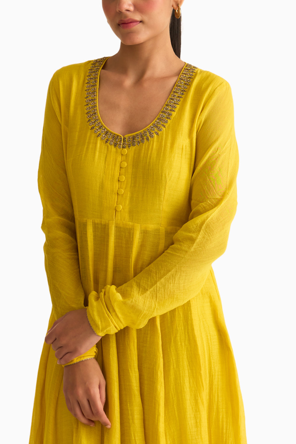 Vara Yellow Ghoomar Anarkali Set