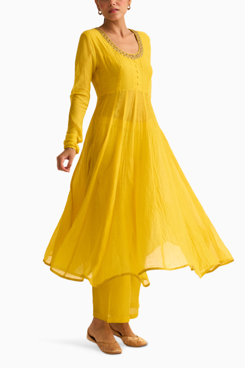 Vara Yellow Ghoomar Anarkali Set