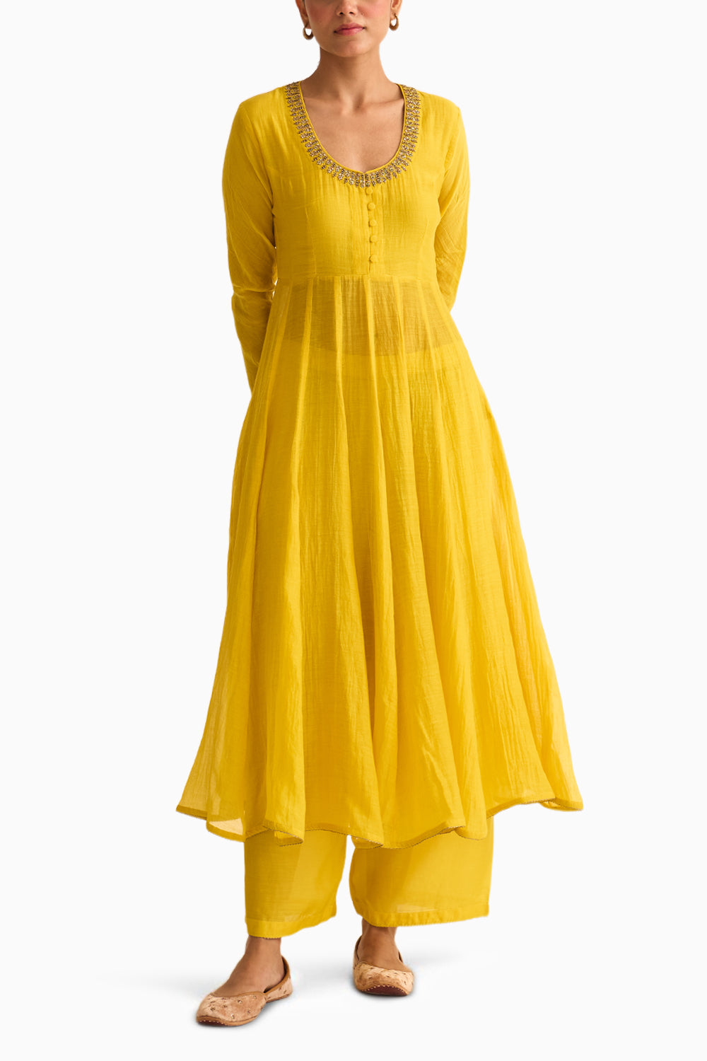 Vara Yellow Ghoomar Anarkali Set