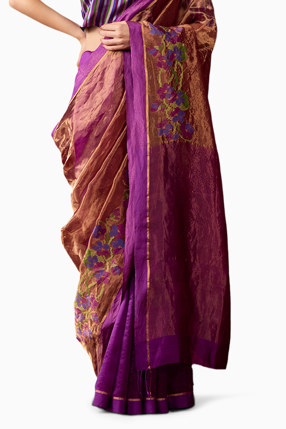 Regal Violet Jamdani Saree