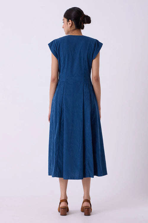 Lada Blue Needlecord Dress