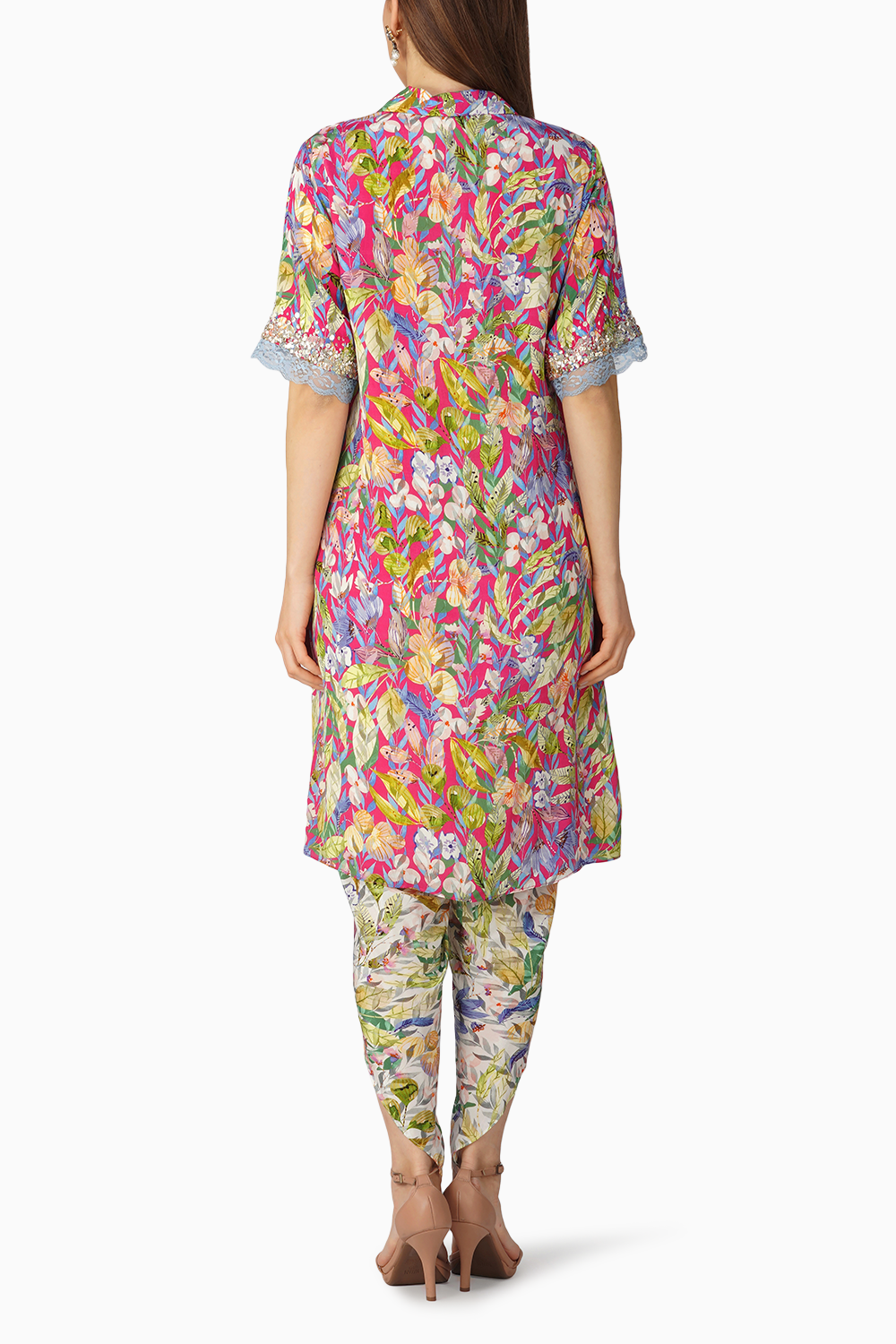 Multi Leaf Shirt Tunic Set