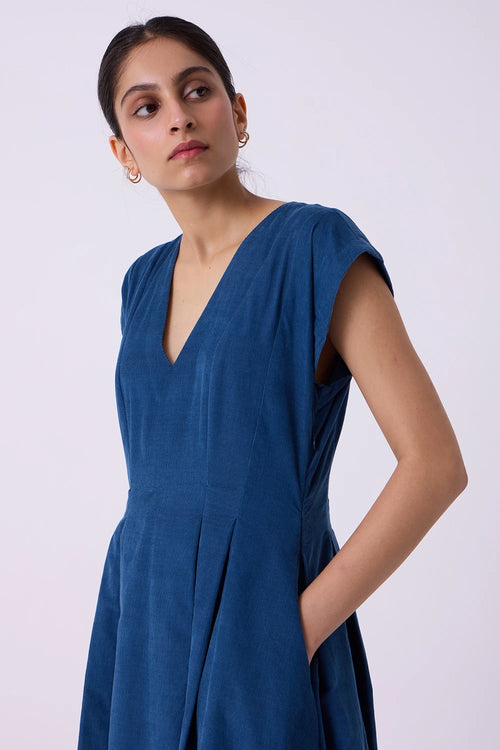 Lada Blue Needlecord Dress