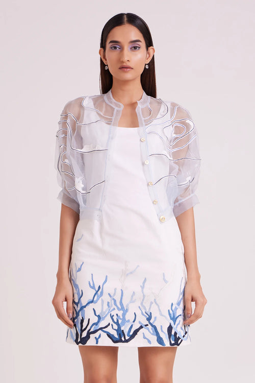 Picabo Lite Denim Short Dress With Misty Bolero