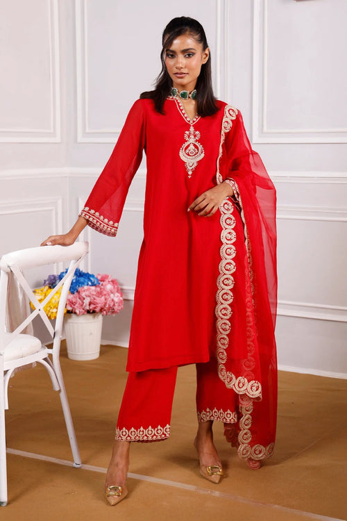 Adaa Red Suit Set