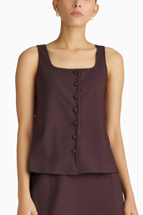 Plum Suiting Sleeveless Top