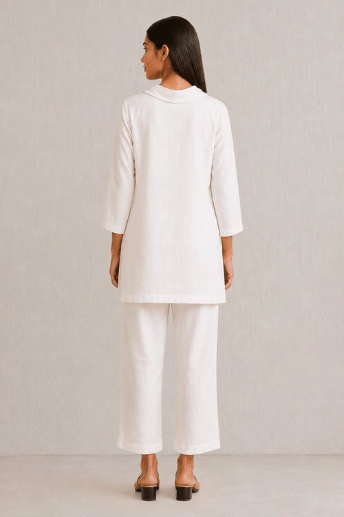 White Essentials Scarf Co-ord Set