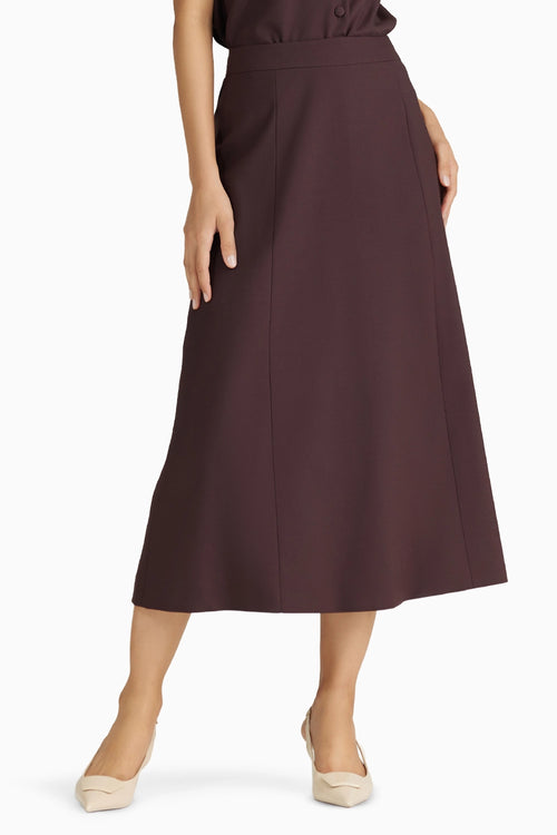 Plum Suiting Midi Skirt