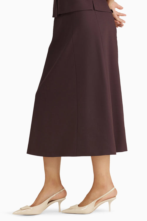 Plum Suiting Midi Skirt